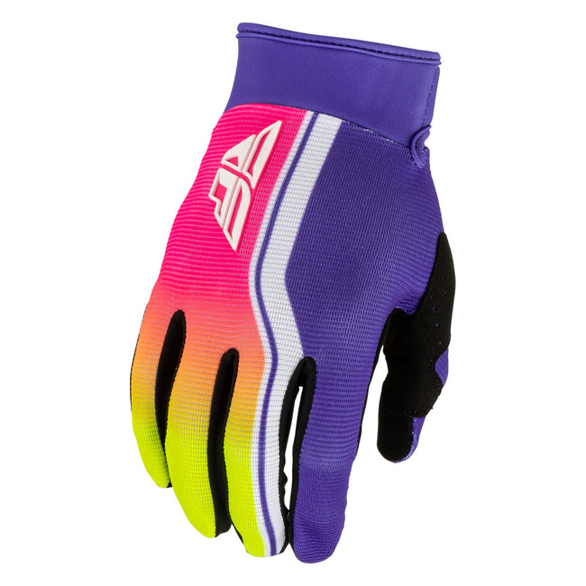 Fly Racing F-16 Raze BMX Race Gloves-Purple/Red/Yellow - 1