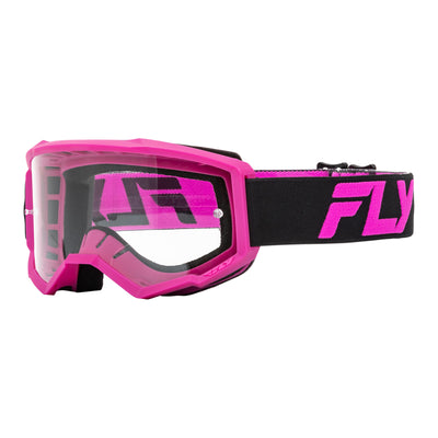 Fly Racing Focus Goggle-Black/Pink with Clear Lens