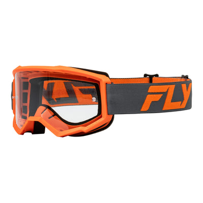 Fly Racing Focus Goggle-Charcoal/Orange with Clear Lens