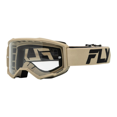 Fly Racing Focus Goggle-Khaki/Black with Clear Lens