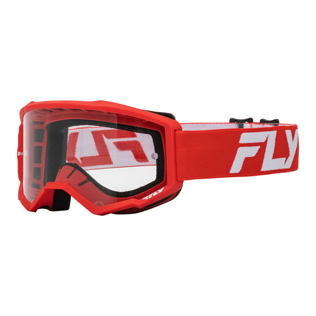 Fly Racing Focus Goggle-Red/White with Clear Lens - 1