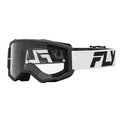 Fly Racing Focus Goggle-White/Black with Clear Lens
