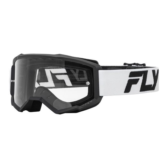 Fly Racing Focus Goggle-White/Black with Clear Lens - 1