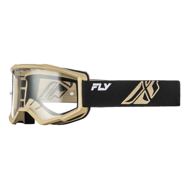 Fly Racing Focus Goggles-Black/Khaki With Clear Lens - 1