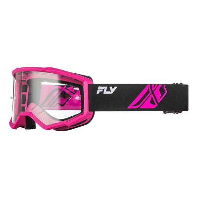 Fly Racing Focus Goggles-Black/Pink With Clear Lens