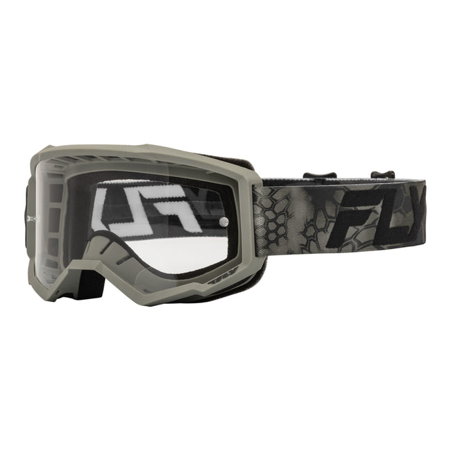 Fly Racing Focus SE Kryptek Goggle-Moss Grey/Black with Clear Lens - 1