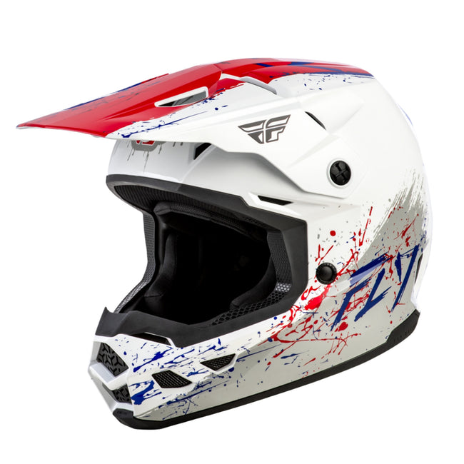 Fly Racing Kinetic Drip BMX Race Helmet-Red/White/Blue - 1
