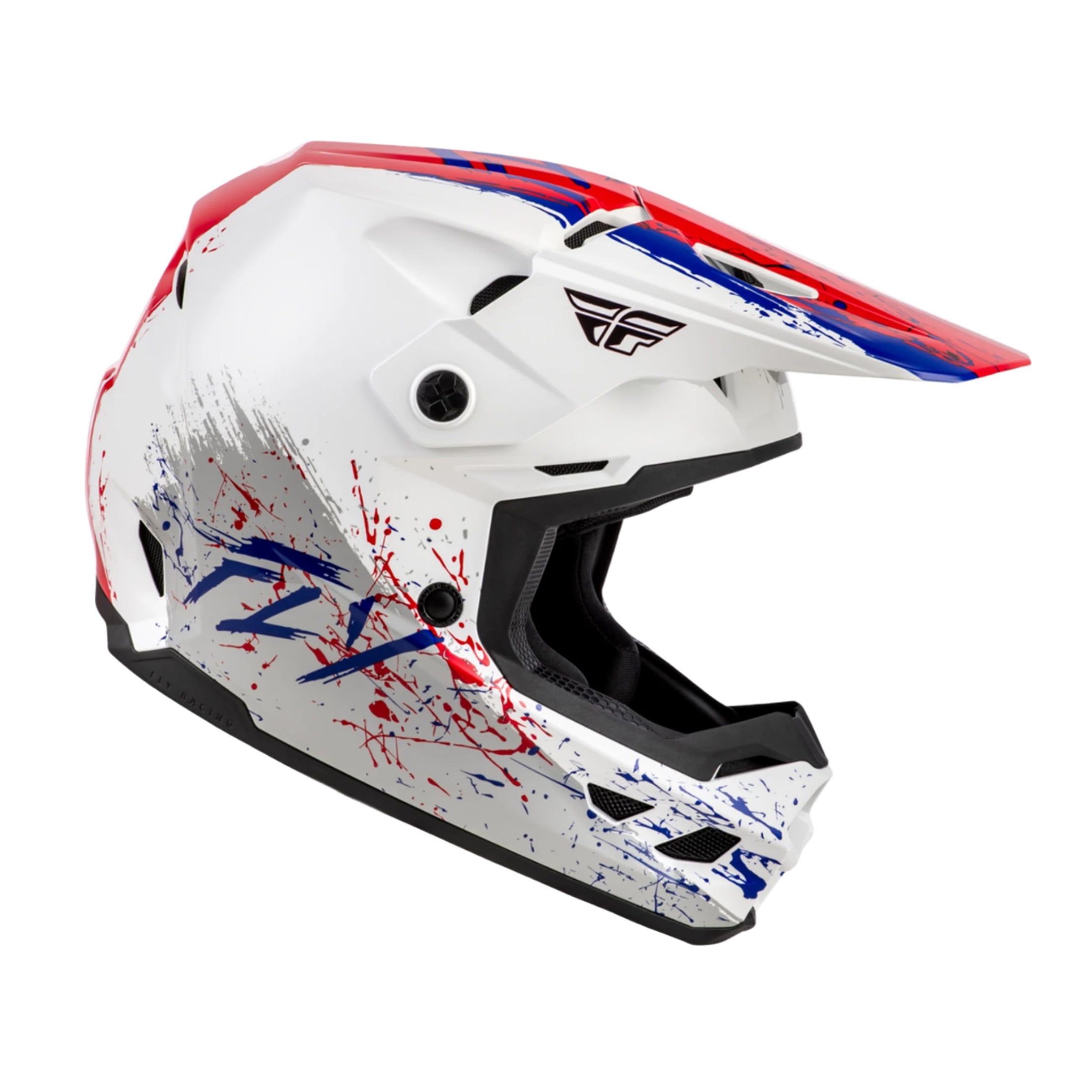 fly graffix motorcycle helmet Fly Racing Kinetic Drip BMX Race Helmet-Red/White/Blue – J&R Bicycles, Inc