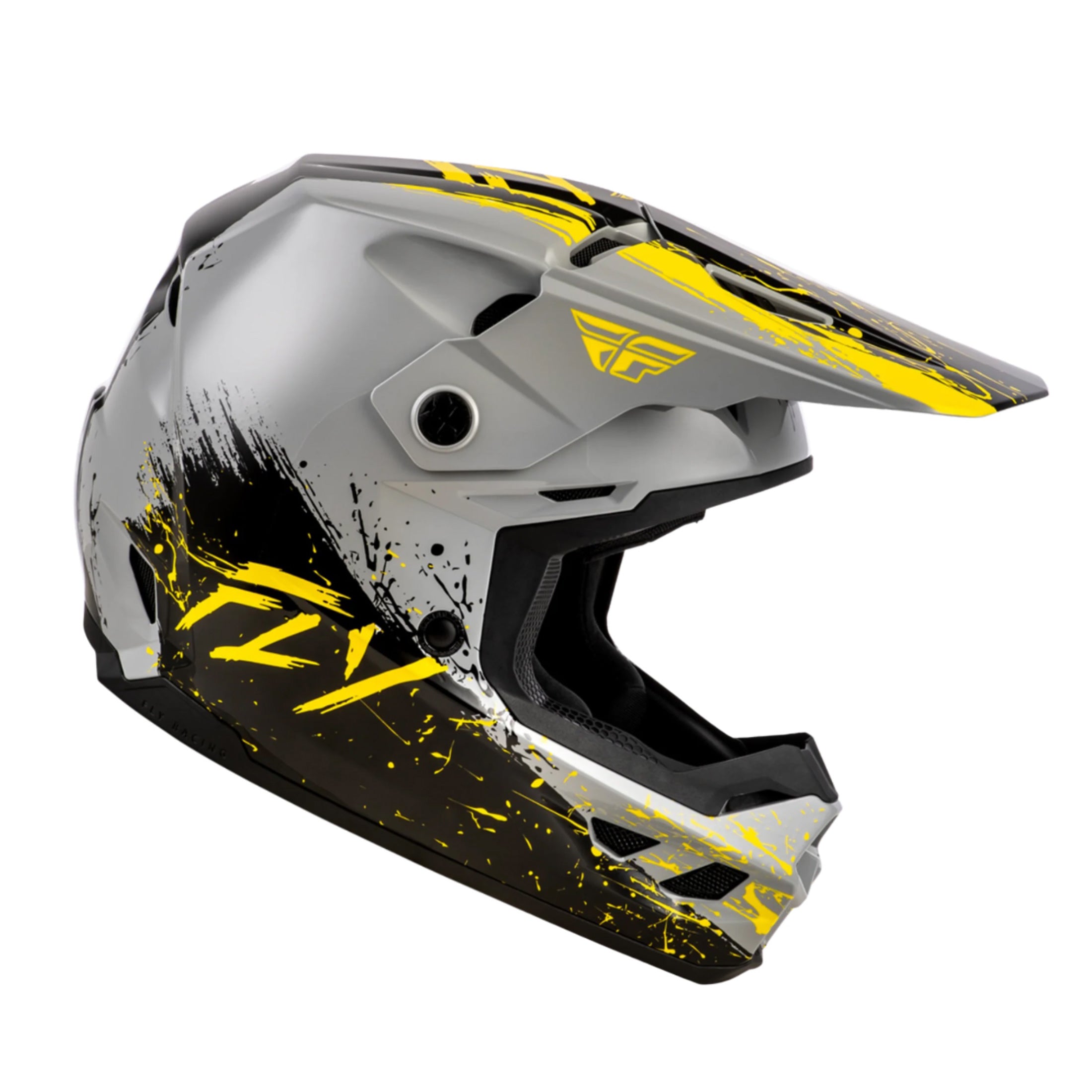 Fly Racing Kinetic Drip BMX Race Helmet-Grey/Black/Yellow
