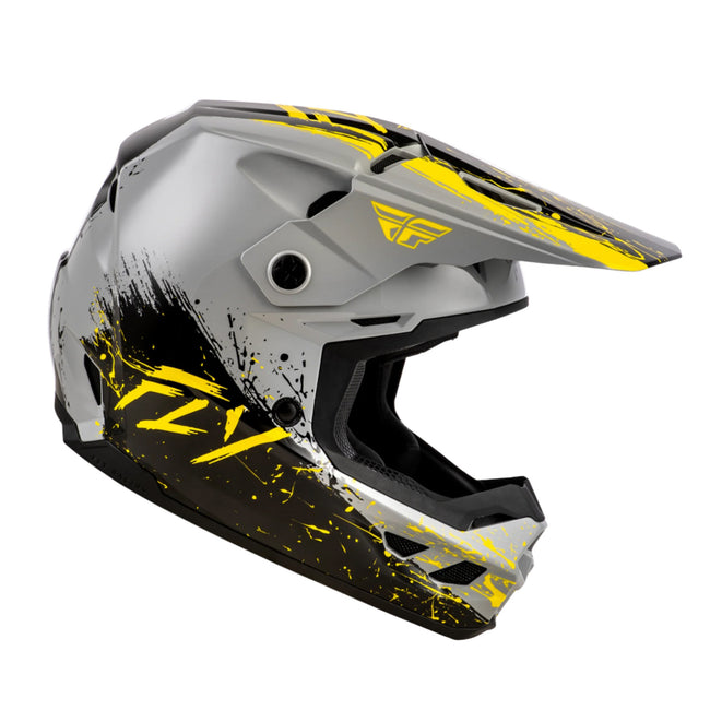Fly Racing Kinetic Drip BMX Race Helmet-Grey/Black/Yellow - 2