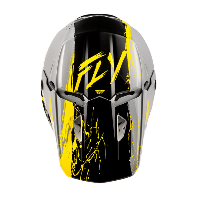 Fly Racing Kinetic Drip BMX Race Helmet-Grey/Black/Yellow - 3