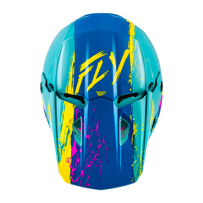 Fly Racing Kinetic Drip BMX Race Helmet-Turquoise/Pink/Yellow - 3
