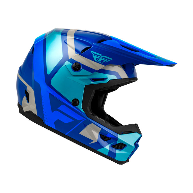 Fly Racing Kinetic Scrap BMX Race Helmet-Blue/Light Blue/Grey - 1