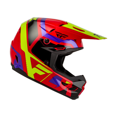 Fly Racing Kinetic Scrap BMX Race Helmet-Red/Hi-Viz/Purple/Black