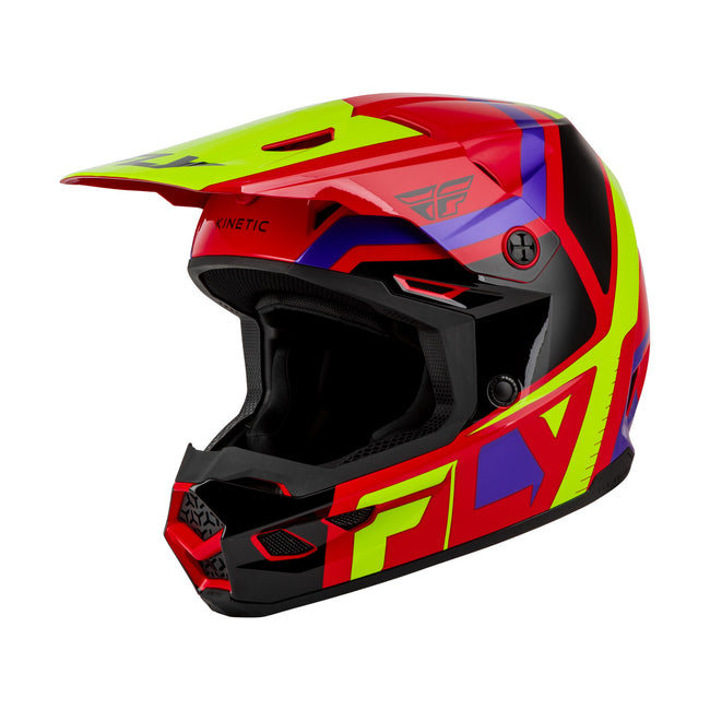 Fly Racing Kinetic Scrap BMX Race Helmet-Red/Hi-Viz/Purple/Black - 2
