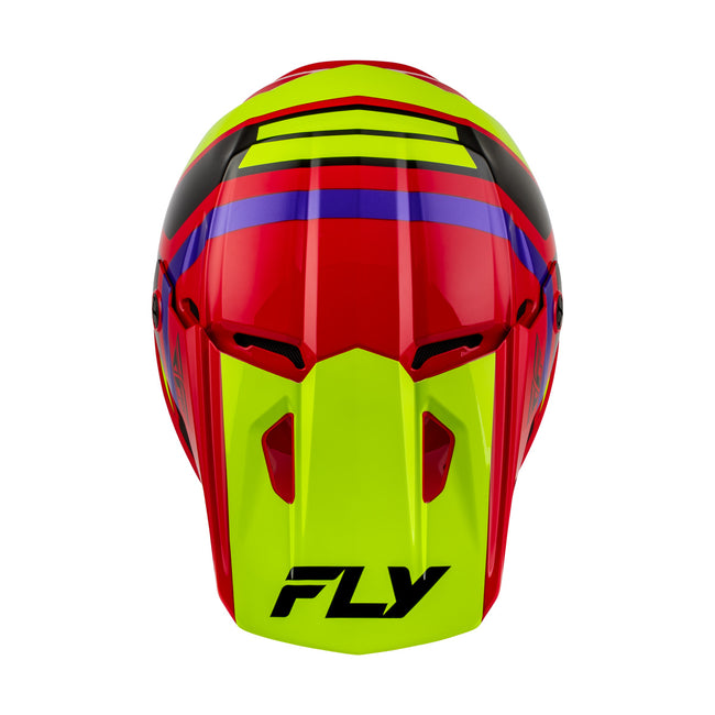 Fly Racing Kinetic Scrap BMX Race Helmet-Red/Hi-Viz/Purple/Black - 3