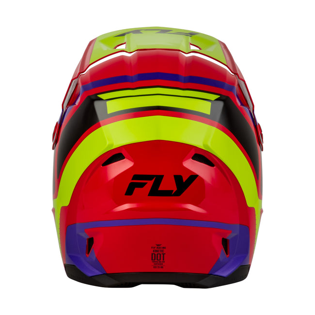 Fly Racing Kinetic Scrap BMX Race Helmet-Red/Hi-Viz/Purple/Black - 4