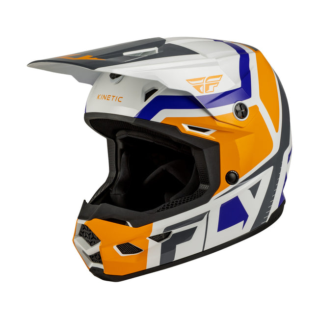 Fly Racing Kinetic Scrap BMX Race Helmet-White/Orange/Blue/Grey - 2