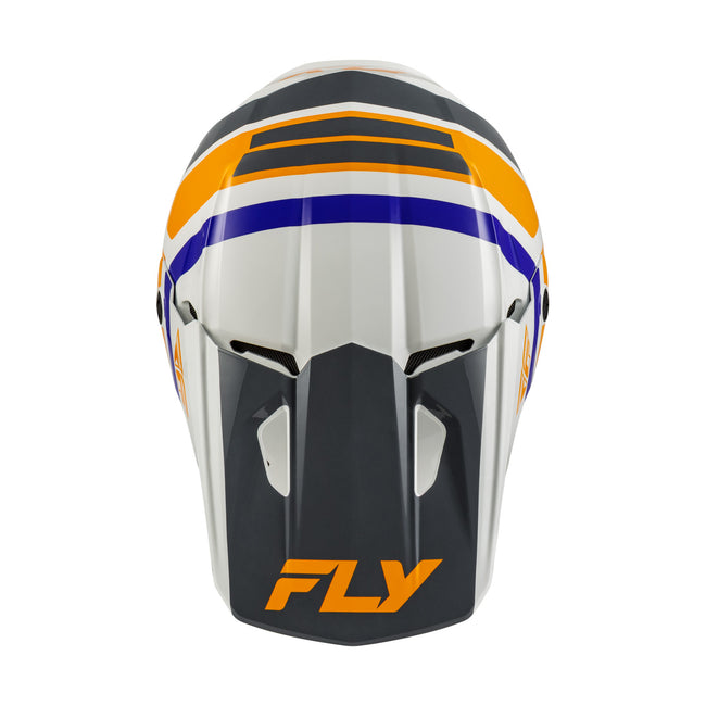 Fly Racing Kinetic Scrap BMX Race Helmet-White/Orange/Blue/Grey - 3