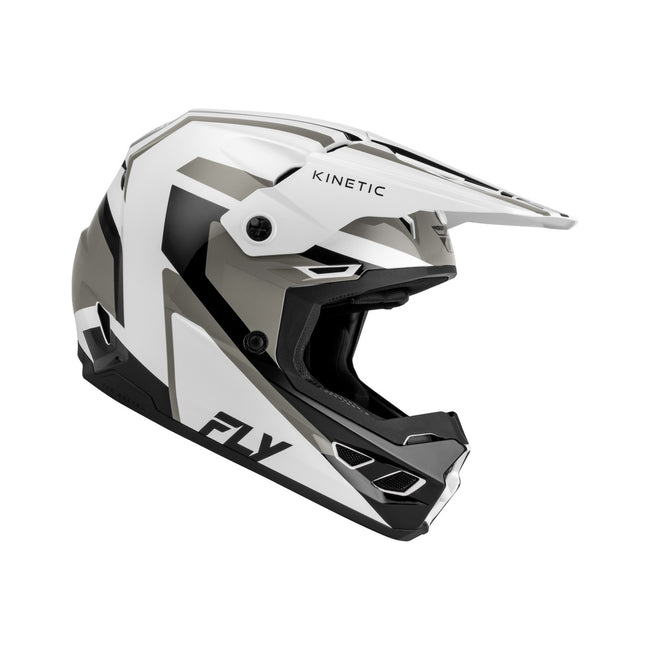 Fly Racing Kinetic Sync BMX Race Helmet-White/Black/Grey - 1