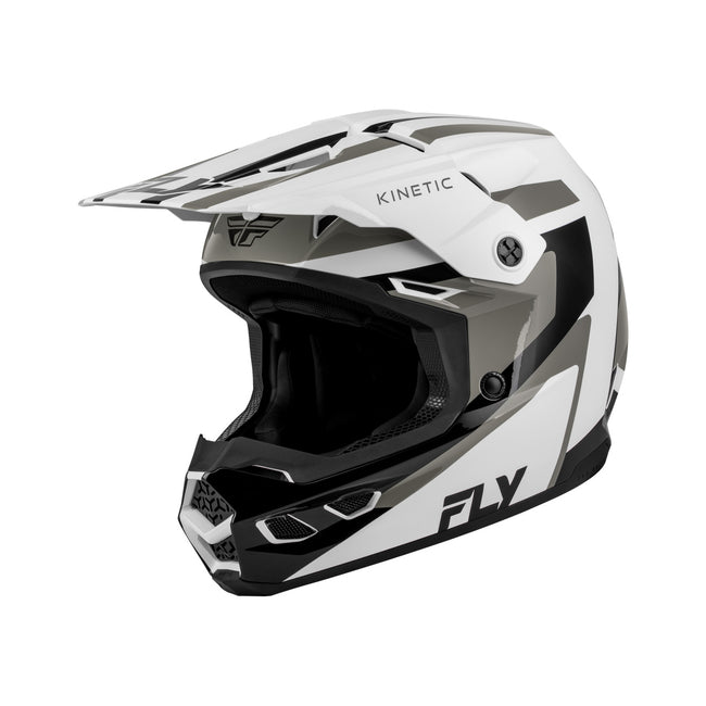 Fly Racing Kinetic Sync BMX Race Helmet-White/Black/Grey - 2