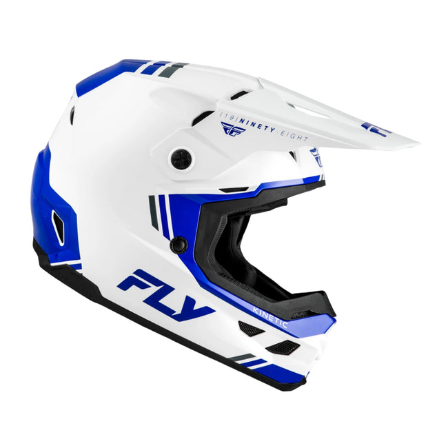 Fly Racing Kinetic Verdict BMX Race Helmet-White/Blue/Grey - 1