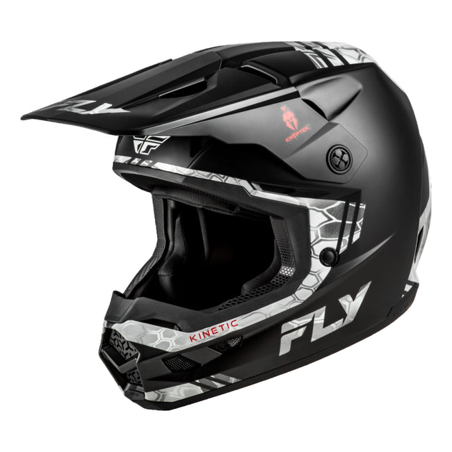 Fly Racing Kinetic Verdict Kryptek BMX Race Helmet-Black/Grey - 2