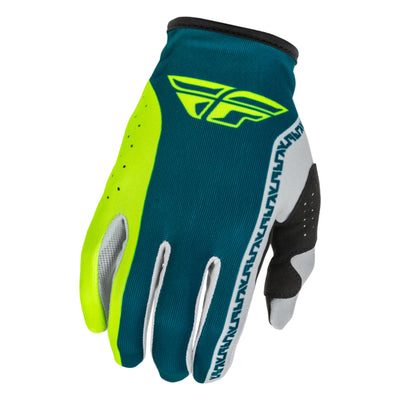 Fly Racing Lite BMX Race Gloves-Grey/Lime/Teal