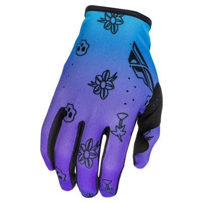 Fly Racing Lite BMX Race Gloves-Outline Purple/Blue/Black