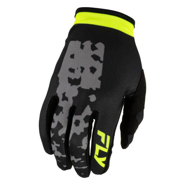 Fly Racing Lite Flake BMX Race Gloves-Grey/Hi-Viz/Black - 1