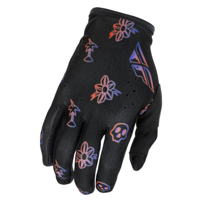 Fly Racing Lite BMX Race Gloves-Outline Black/Red/Purple