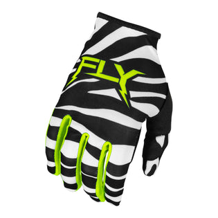 Fly Racing Lite Uncaged BMX Race Gloves-Black/White/Neon Green