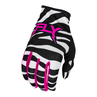 Fly Racing Lite Uncaged BMX Race Gloves-Black/White/Neon Pink