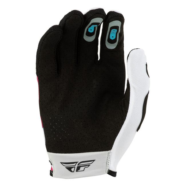 Fly Racing Lite Vibe BMX Race Gloves-White/Pink/Blue - 2