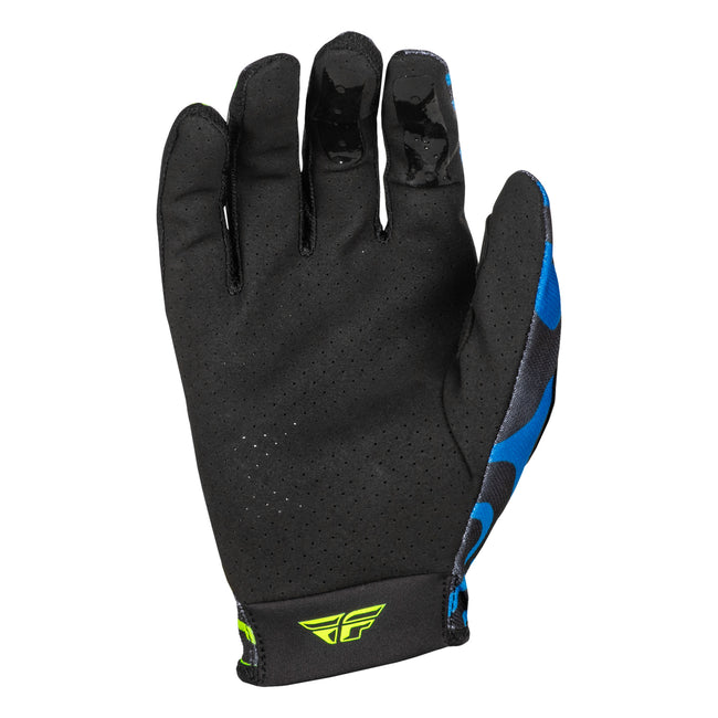 Fly Racing Lite Zen BMX Race Gloves-Black/Blue/Hi-Viz - 2