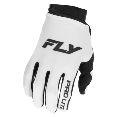 Fly Racing Pro Lite BMX Race Gloves-White/Black