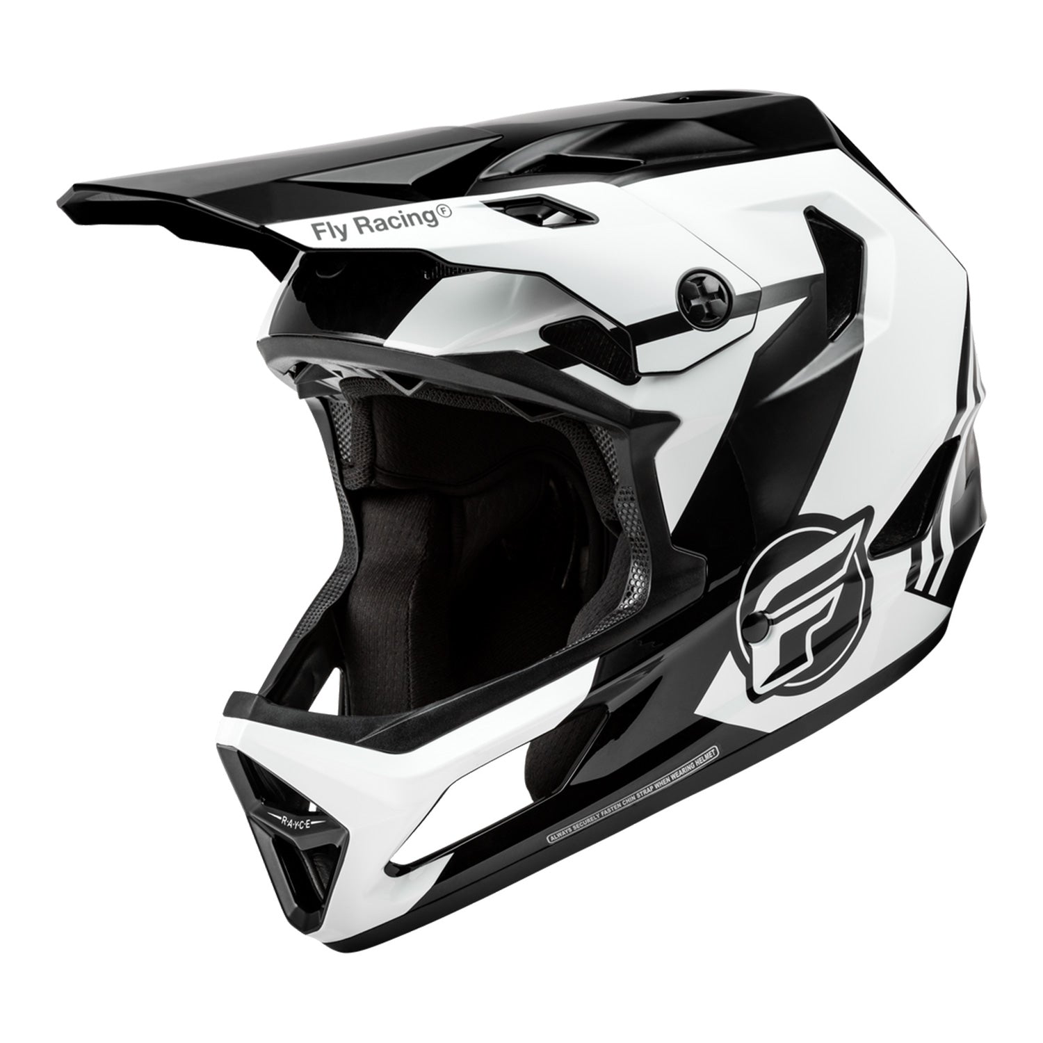 bike helmet black and white Fly Racing Rayce BMX Race Helmet-Black/White/Grey