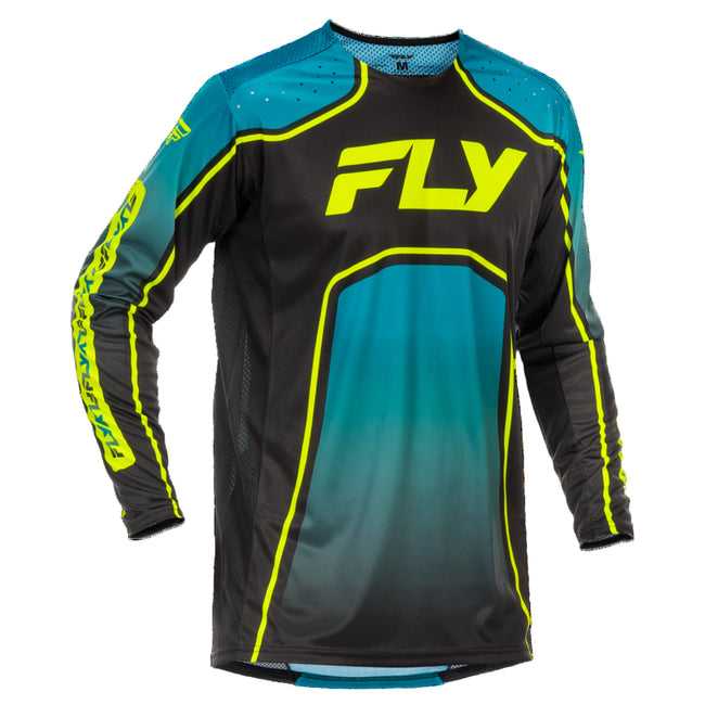 Fly Racing Rayce BMX Race Jersey-Teal/Black/Lime - 1