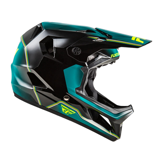 Fly Racing Rayce Repeat BMX Race Helmet-Black/Teal/Hi-Viz - 2