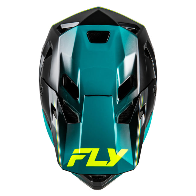 Fly Racing Rayce Repeat BMX Race Helmet-Black/Teal/Hi-Viz - 3