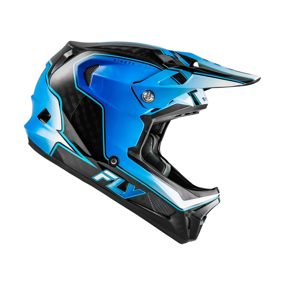 Werx-R Flow Carbon Helmet Black Carbon/Blue/White Md