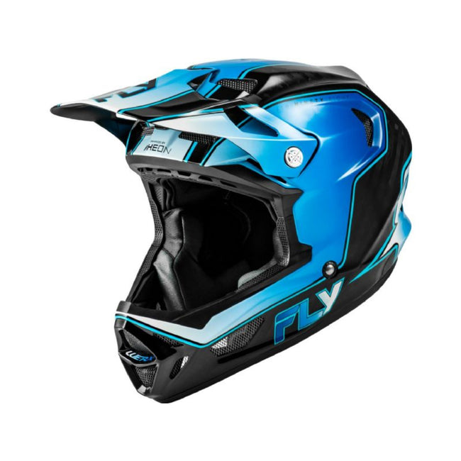 Fly Racing Werx-R Carbon BMX Race Helmet-Flow Black Carbon/Blue/White - 2