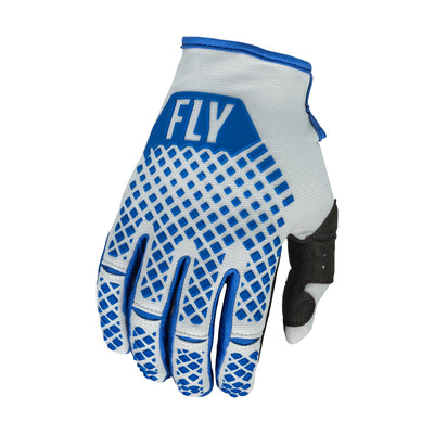 Fly Racing Youth Kinetic BMX Race Gloves-Blue/Light Grey