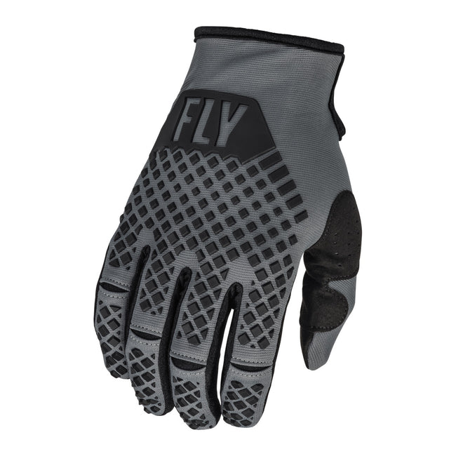 Fly Racing Youth Kinetic BMX Race Gloves-Dark Grey/Black - 1