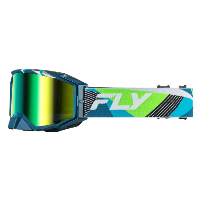 Fly Racing Zone Elite Retro Goggles-Green w/Iridescent Green Mirror Lens - 1