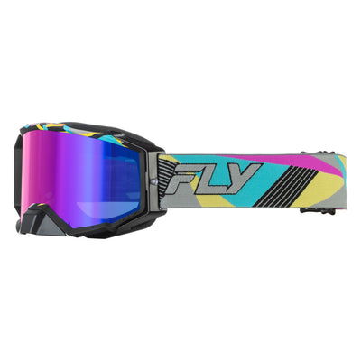 Fly Racing Zone Elite Retro Goggles-Neon w/Magenta Mirror/Blue Lens