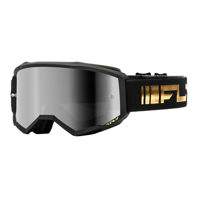 Fly Racing Zone Goggle-Black/Gold with Silver Mirror/Smoke Lens