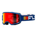 Fly Racing Zone Goggle-Navy/White with Red Mirror/Smoke Lens - 1