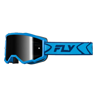 Fly Racing Zone Goggles-Blue/Navy W/Black Mirror Smoke Lens