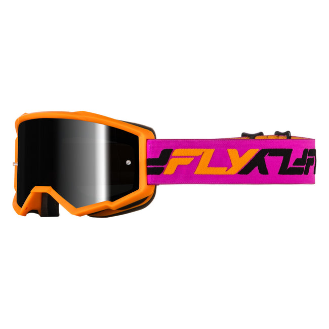 Fly Racing Zone Goggles-Orange/Pink w/Black Mirror/Smoke Lens - 1